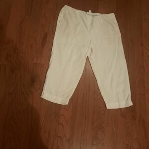 J. Jill White Loved Linen Pants Sized Medium Preowned